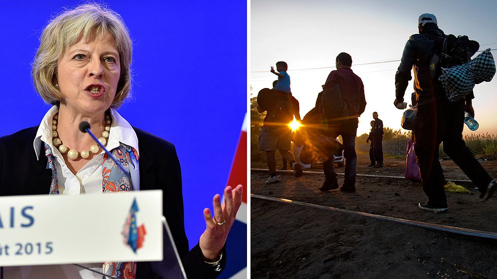 Theresa May, brittisk inrikesminister, skriver i tidningen The Sunday Times att Europas flyktingssystem inte fungerar och menar att det gränlösa systemet förvärrar flyktingkrisen.