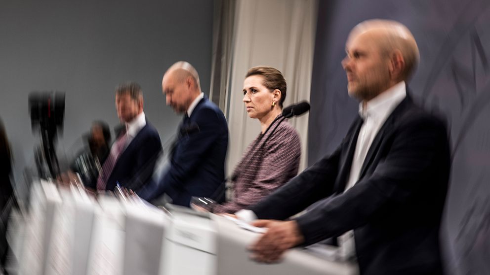 Danmarks statsminister Mette Fredriksen under en presskonferens om coronaviruset tidigare i veckan.