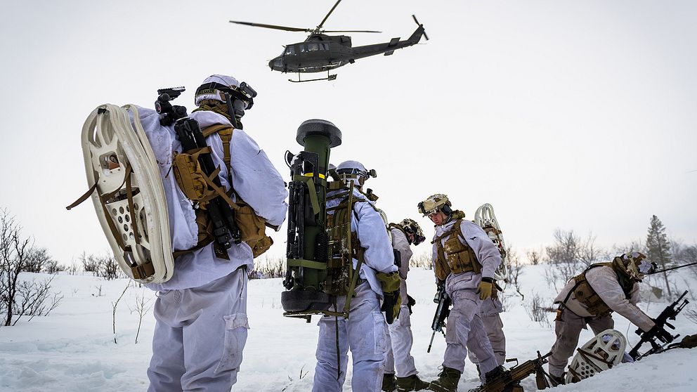Norska soldater under en övning i Finnmark. Arkivbild.