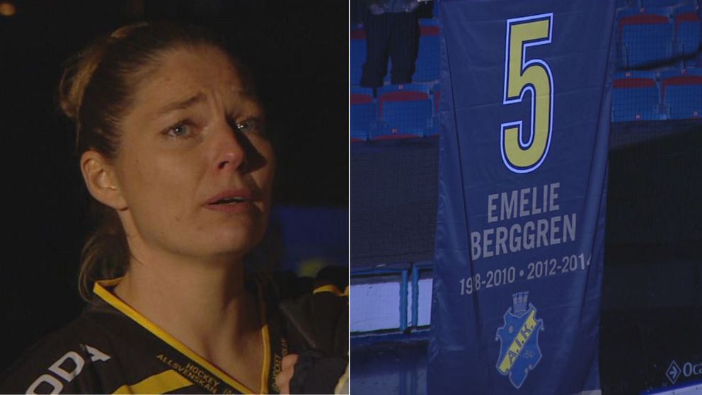 Emelie Berggrens tröja pensioneras i tröjceremoni.