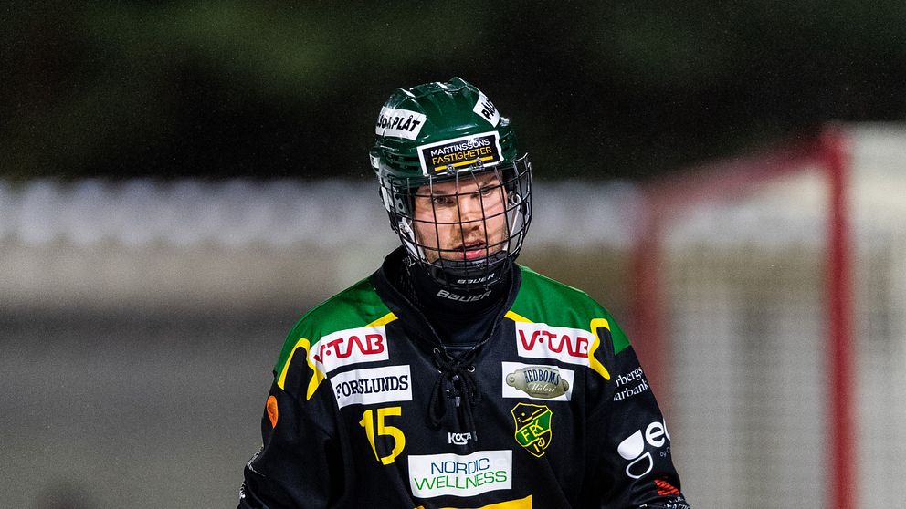 Frillesås Elias Modin skadade sig i matchen mot Broberg.