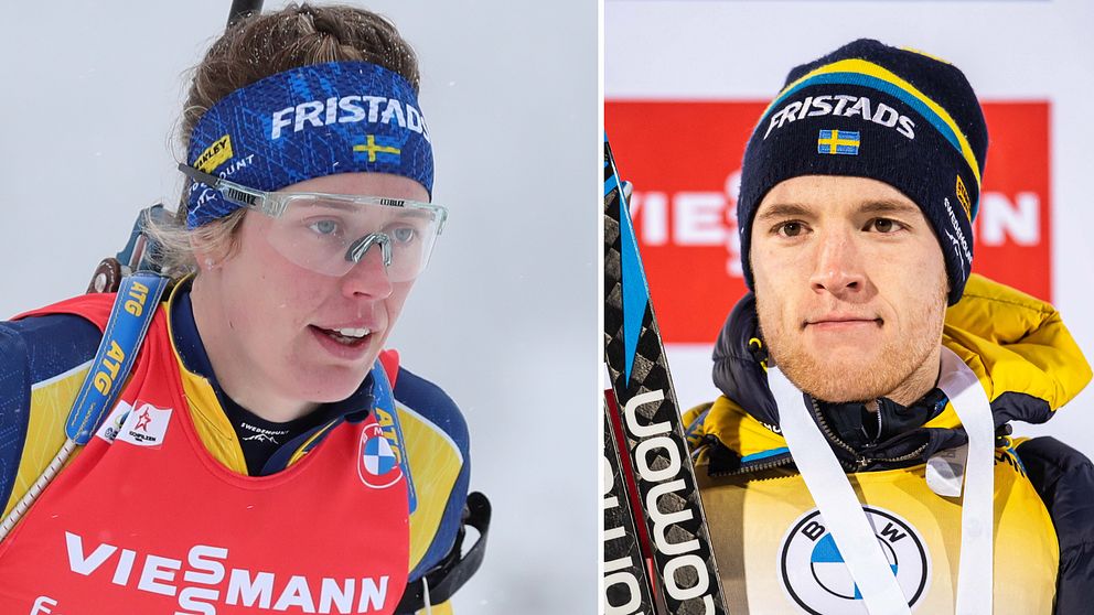 Elvira Öberg och Sebastian Samuelsson är två av fyra svenska åkare i mixedstafetten.