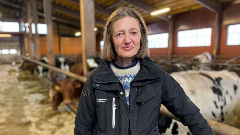 Anita Boma Daniels står i en ladugård