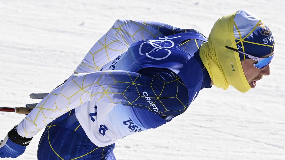 William Poromaa under herrarnas skiathlon under vinter-OS i Peking 2022.