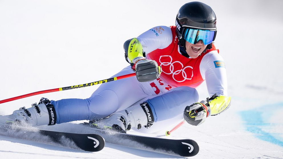 Sara Hector under måndagens förstaåk i storslalom.