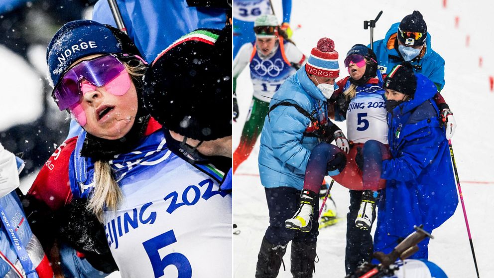 Ingrid Landmark Tandrevold var i med kampen om medaljerna men kollapsade och fick tas om hand av medtävlare och funktionäre.