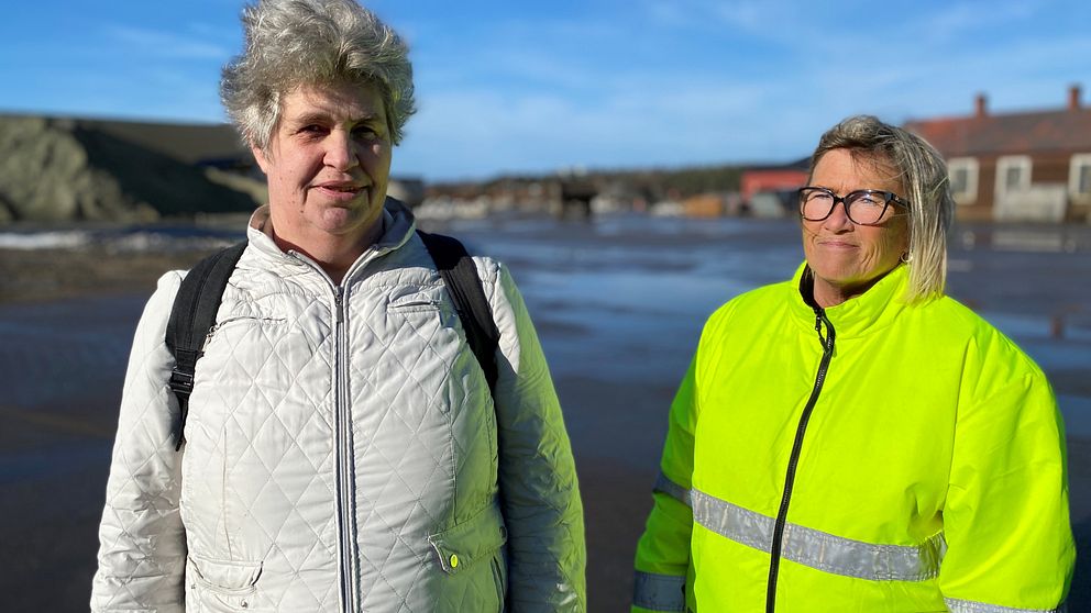 Carina Gullberg och Maria Gustafsson i Otterbäckens hamnområde