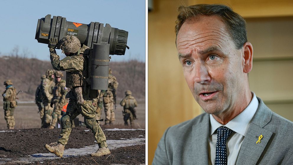 Allan Widman (L), ledamot i försvarsberedningen, anser att man ska skicka de vapen som Ukraina ber om. Däribland NLAW-robotar liknande den på bilden till vänster.