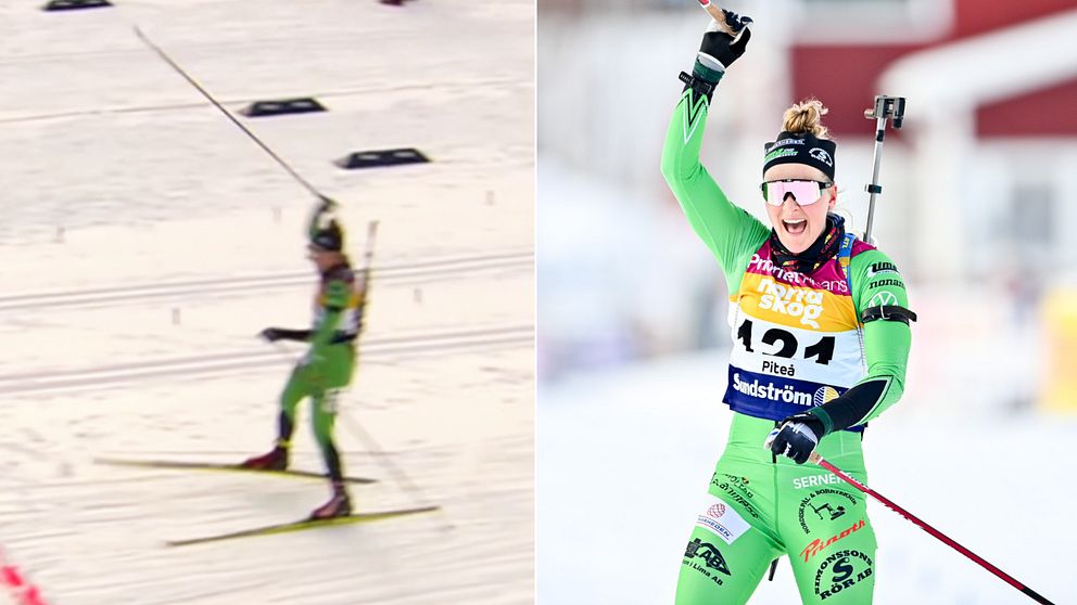 Stina Nilsson tog guld i sprinten.