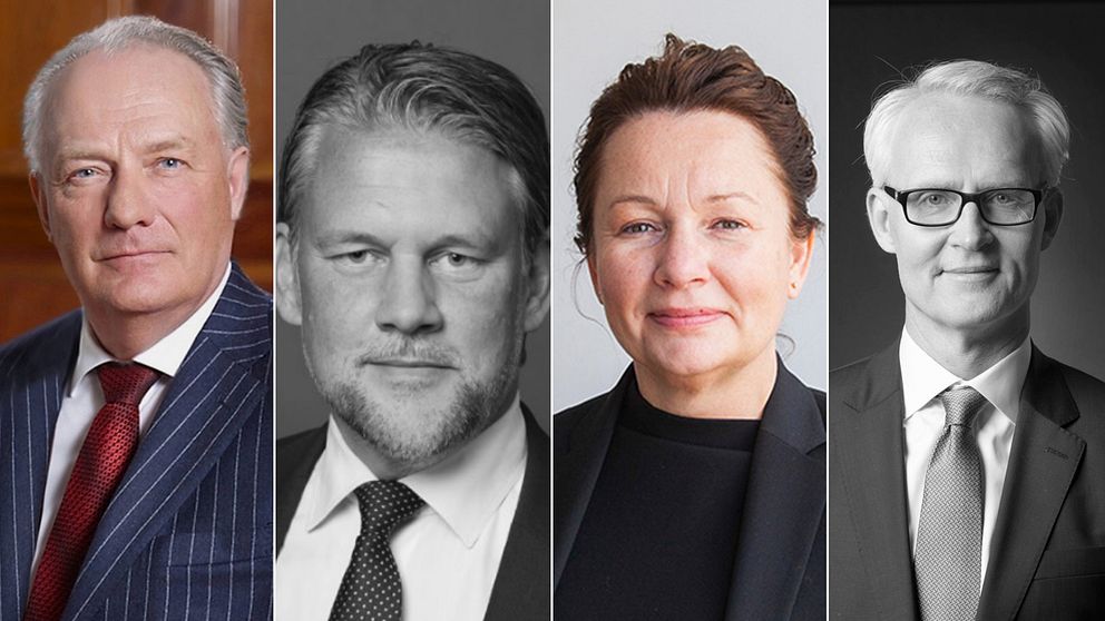 De fyra advokaterna från vänster: Henrik Jacobsson, Conny Cedermark, Monique Carden och Staffan Bergqvist.