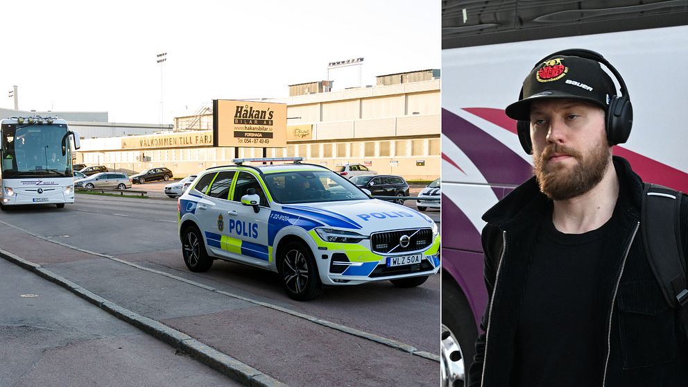 Luleå fick poliseskort till arenan.