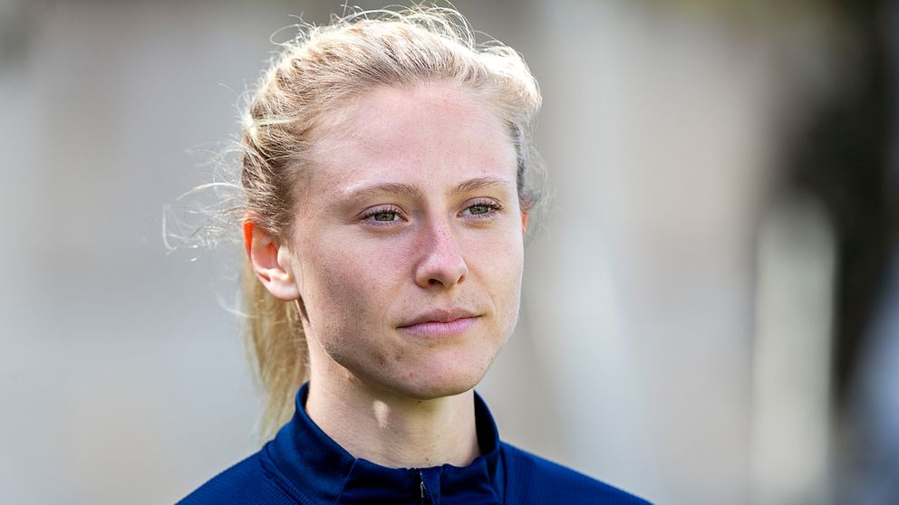 Rebecka Blomqvist i samband med damlandslagets träningsläger på Malta 2021.