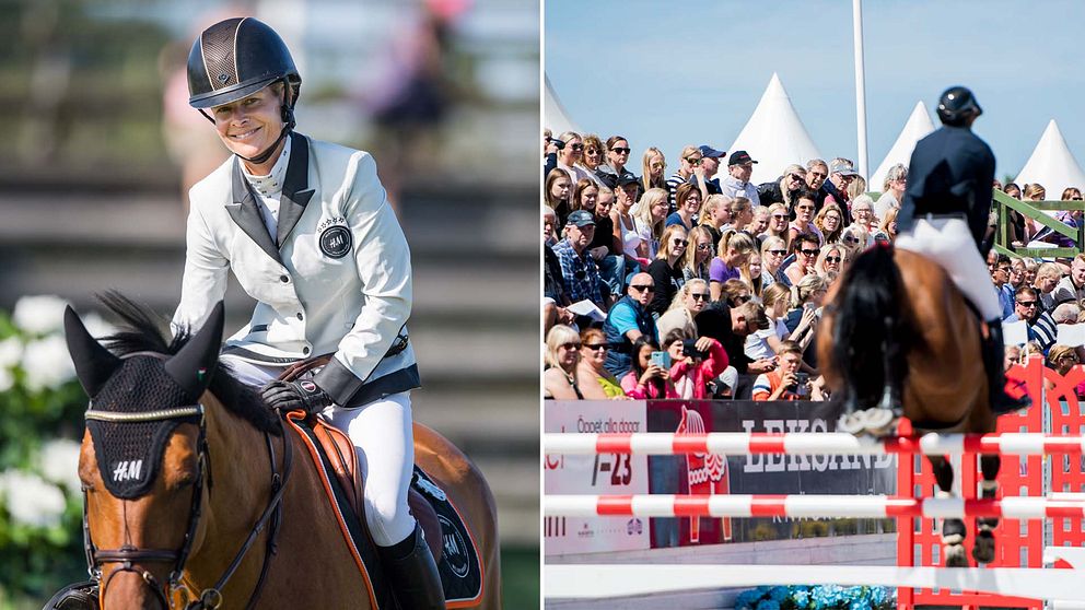 Malin Baryard-Johnsson, till vänster, under Falsterbo Horse Show 2021.