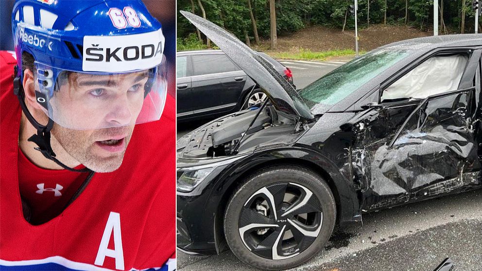 Jaromir Jagr krockade med spårvagn.