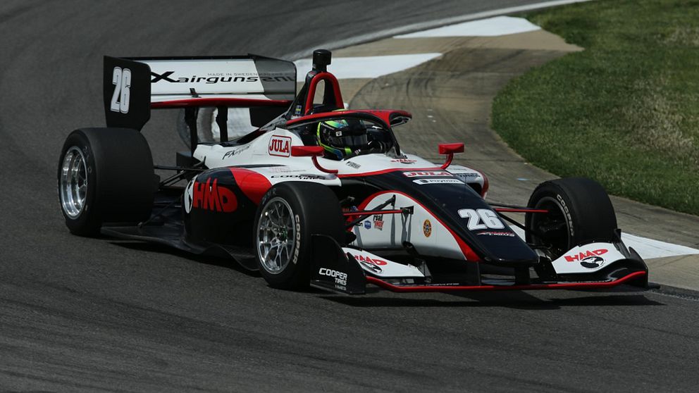 Linus Lundqvist fortsätter att dominera i Indy Lights.