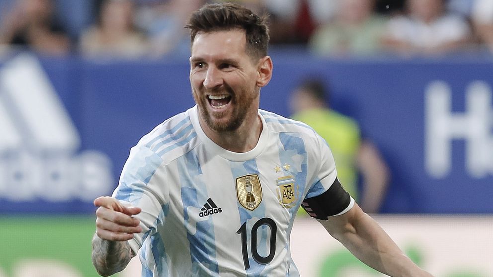 Lionel Messi gjorde fem mål för Argentina mot Estland.