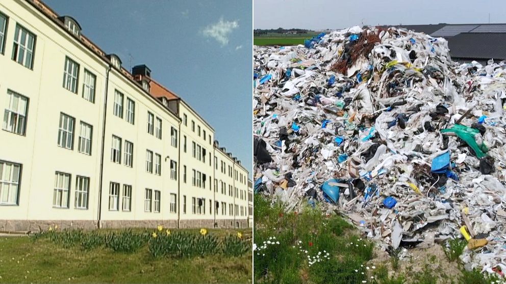 Bilden på anstalten Kolmården och på ett sopberg.