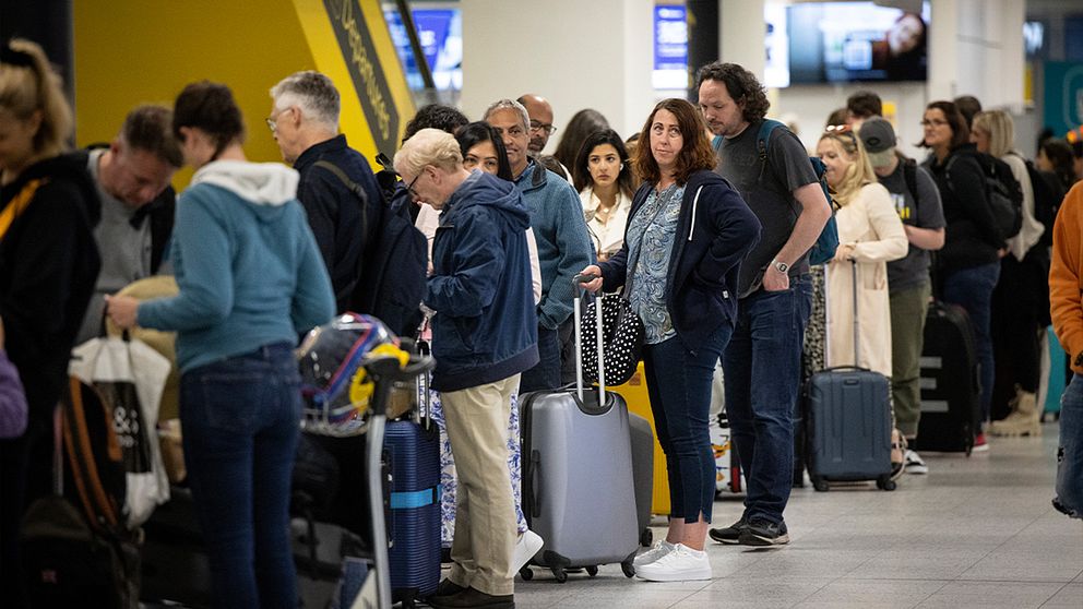 Köbildning på flygplatsen Gatwick i London.