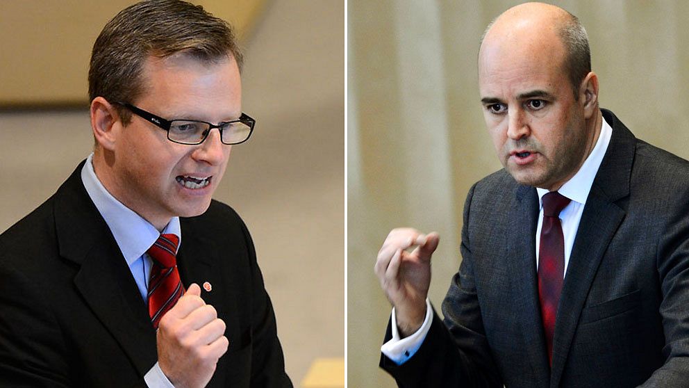 Mikael Damberg (S) och Fredrik Reinfeldt (M)