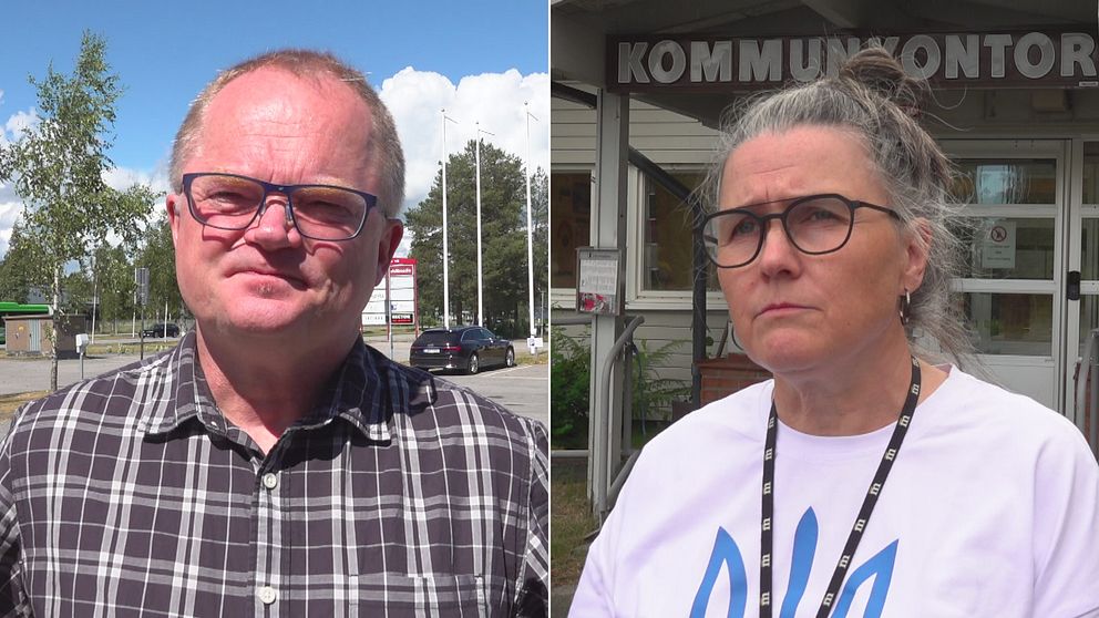 två bilder: nära bild på medelålders man i glasögon och rutig skjorta, samt medelålders kvinna i glasögon och t-shirt