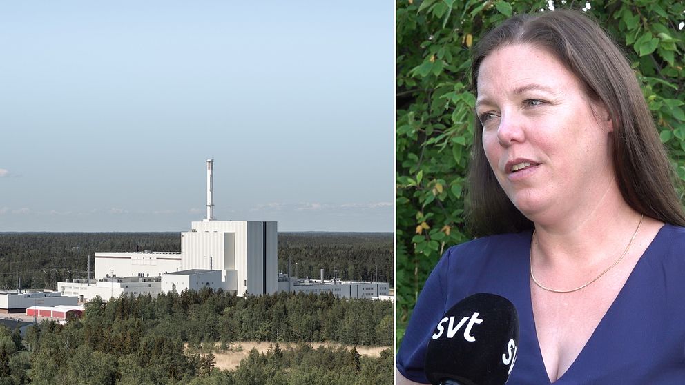 En bild på kärnkraftverket Forsmark och Ina Lindström Skandevall, gruppledare Liberalerna Sundsvall