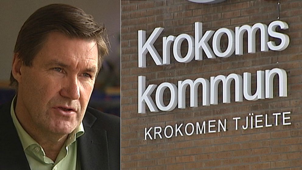 Andreas Karlsson Socialnämndens ordförande och skylt på kommunen.