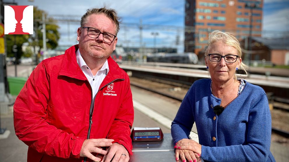 Staffan Jansson (S), ordförande i kommunstyrelsen i Västerås och Elisabeth Unell (M), oppositionsråd.