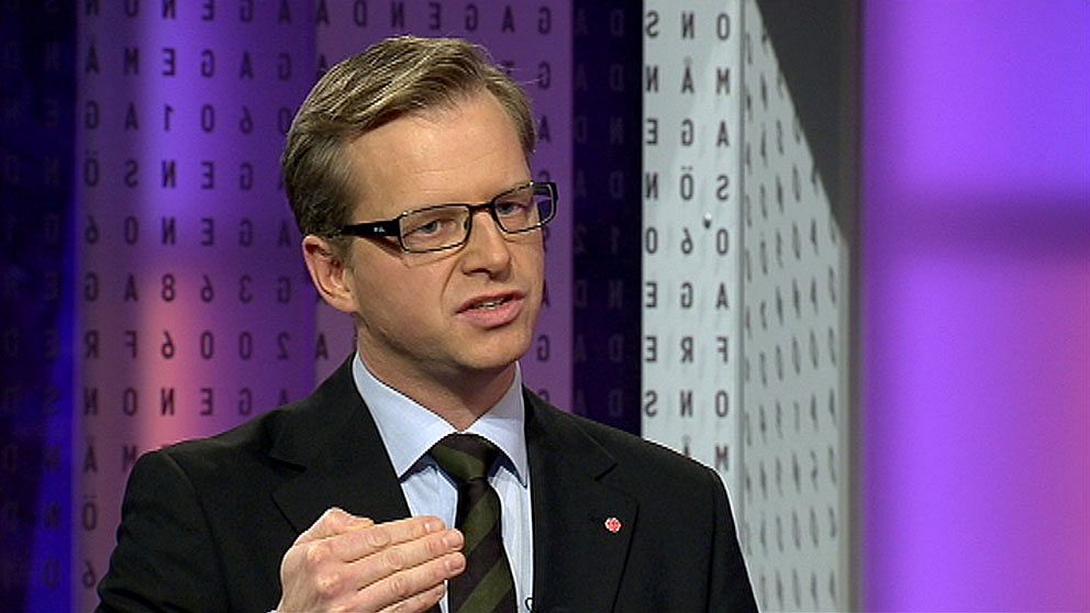 Mikael Damberg, Socialdemokraternas gruppledare, i Agenda. Foto: SVT