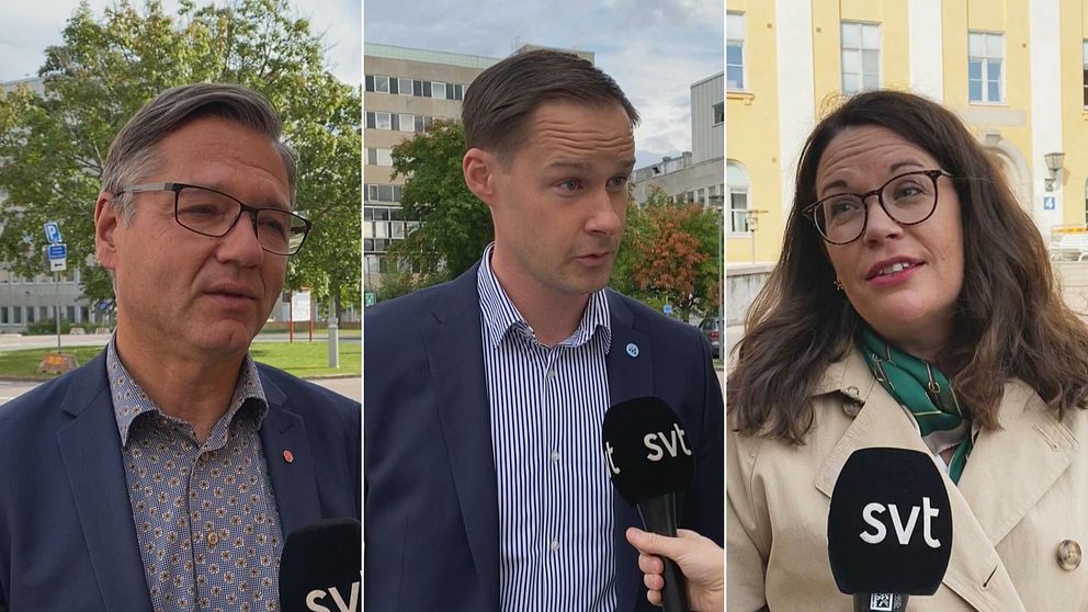 Kennet Östberg, Mikael Andersson Elfgren och Malin Gabrielsson, regionpolitiker i Region Västmanland intervjuas om valresultatet till regionfullmäktige.