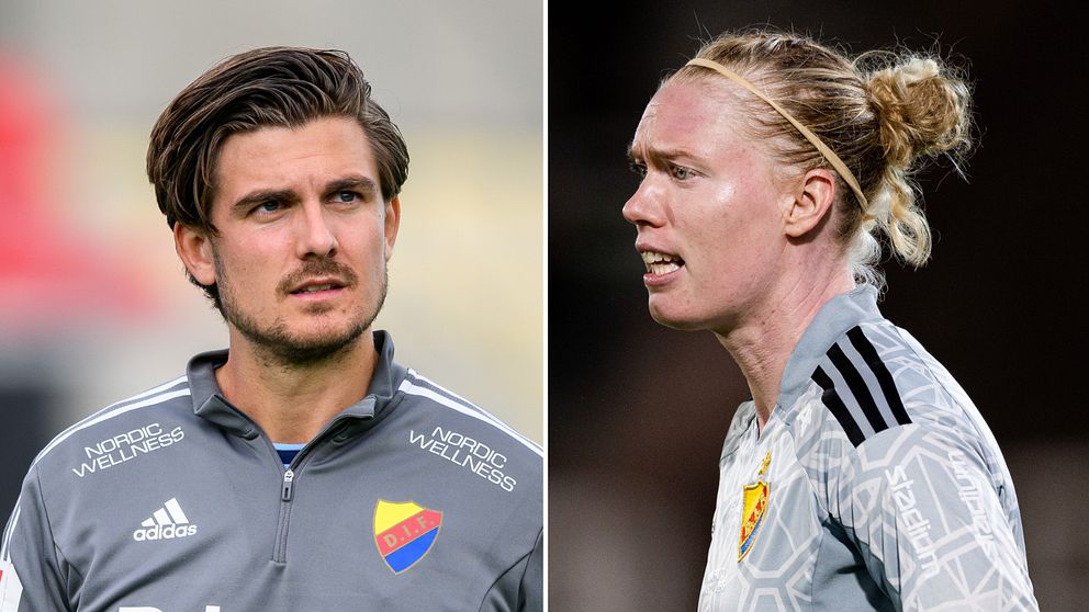 Djurgårdens Magnus Pålsson, tränare, och målvakten Hedvig Lindahl.