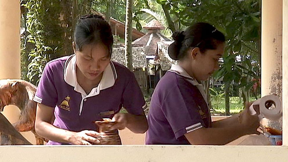 Städerskor på thailändskt hotell