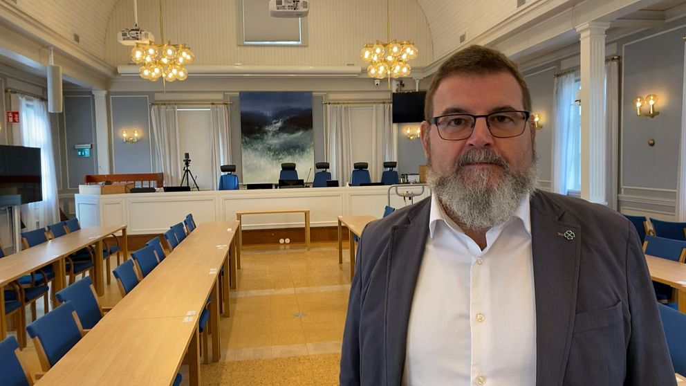 Jonny Lundin Centerpartiet Oppositionsråd Regionstyrelsens står i regions fullmäktigesal