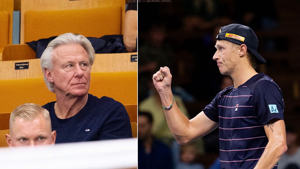 Tennislegendaren Björn Borg var på plats i Kungliga tennishallen för att se sonen Leo Borg spela i Stockholm Open.