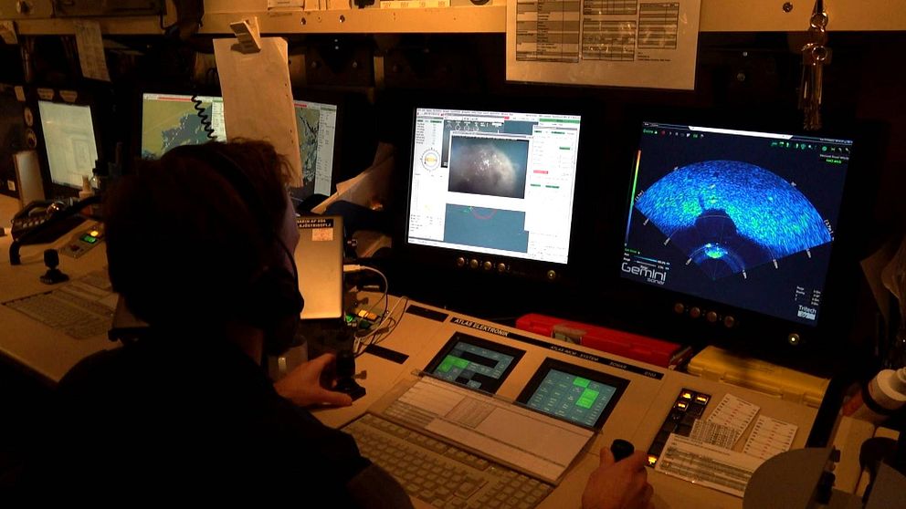 HMS Kullen radarskärmar, sonar sjömina minröjare