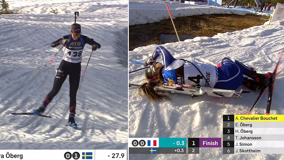 Elvira Öberg ruskigt nära segern i Idre efter kamp med fransyskan Chevalier Bouchet.