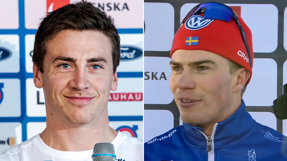 Eric Rosjö (höger) vann herrarnas 10 km – efter vadet med Anton Persson.