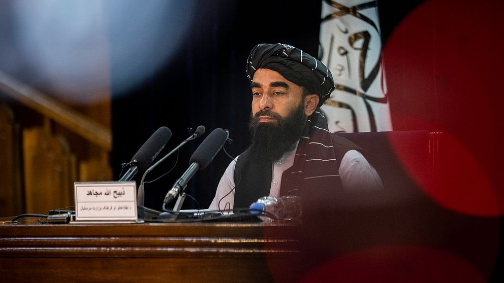 Talibanernas högsta presstalesperson Zabihullah Mujahid gav uppgifter om onsdagens avrättning. Arkivbild.