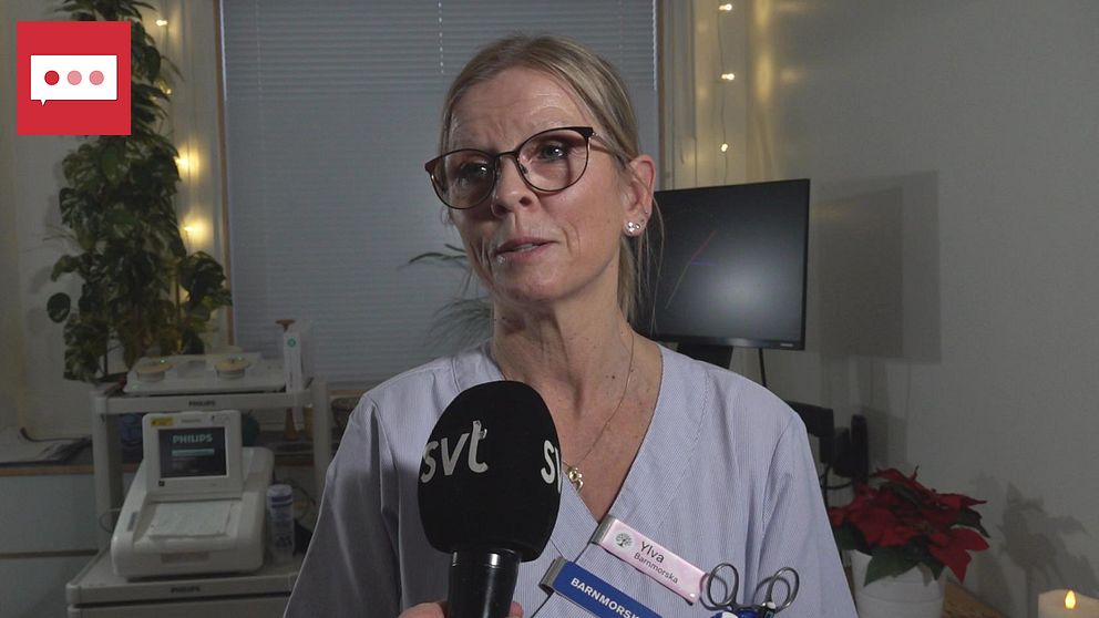 Barnmorskan Ylva Toivonen på förlossningen i Västerås svarar på frågor om vattenfödslar.
