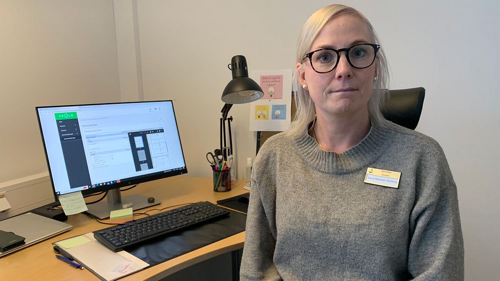 Skolkuratorn Anna Skinnars Norberg på sitt kontor i Säter