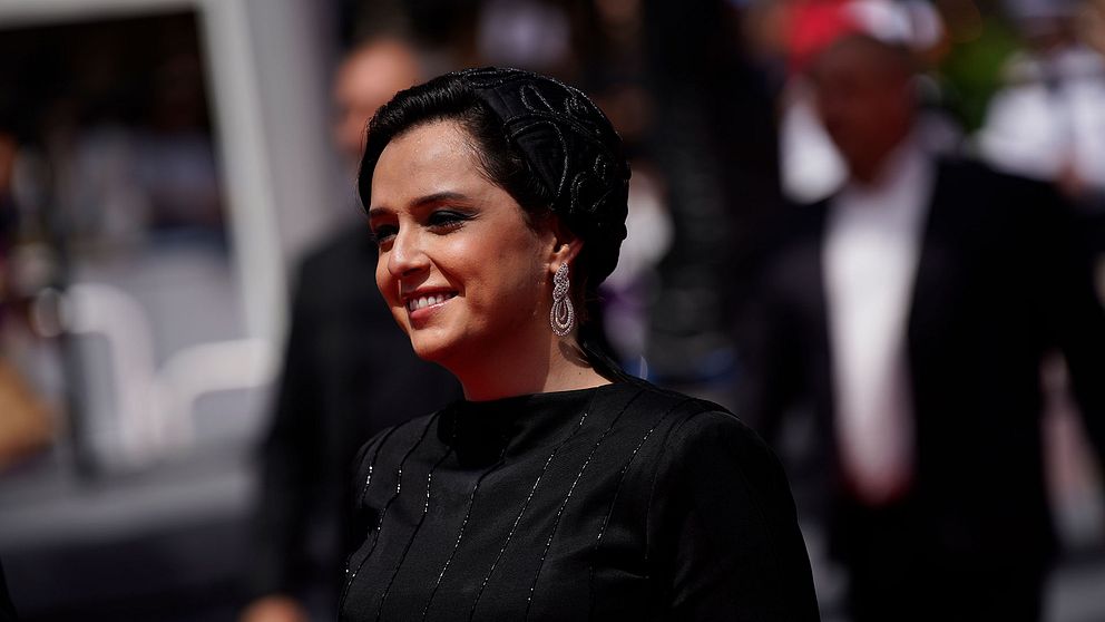 Taraneh Alidoosti vid ankomsten till premiären av filmen ”Leila's Brothers” vid internationella filmfestivalen i Cannes, södra Frankrike, onsdagen den 25 maj 2022.