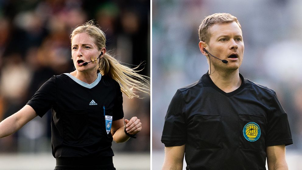 Eva Svärdsudd och Fredrik Klitte är årets fotbollsdomare 2022.