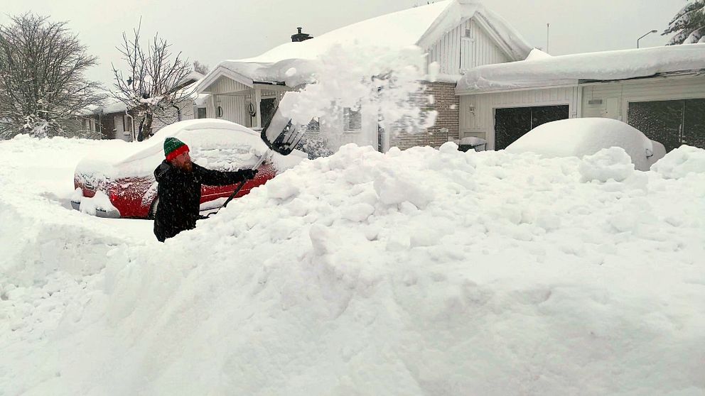 Hattsjöbäcken i Örnsköldsviks kommun har störst snödjup i Sverige SVT