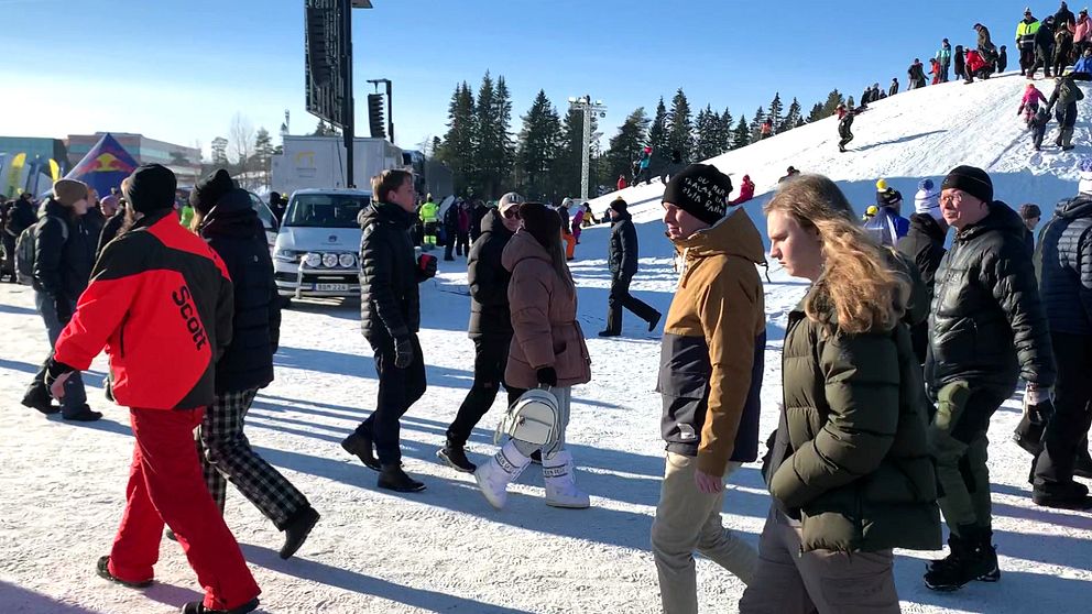 Publik på rallyt i Umeå