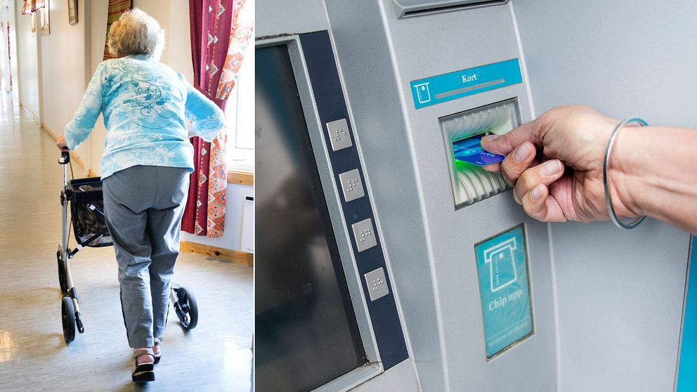 Pensionär och en bankautomat