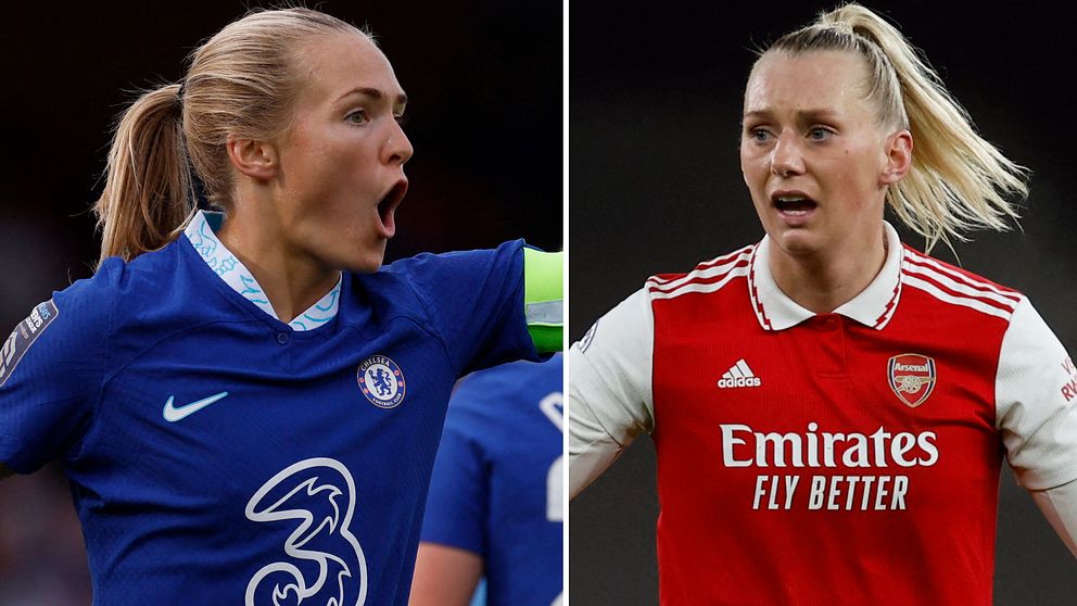 Kryss i svensktpräglade London-derbyt. På bild: Magdalena Eriksson och Stina Blackstenius