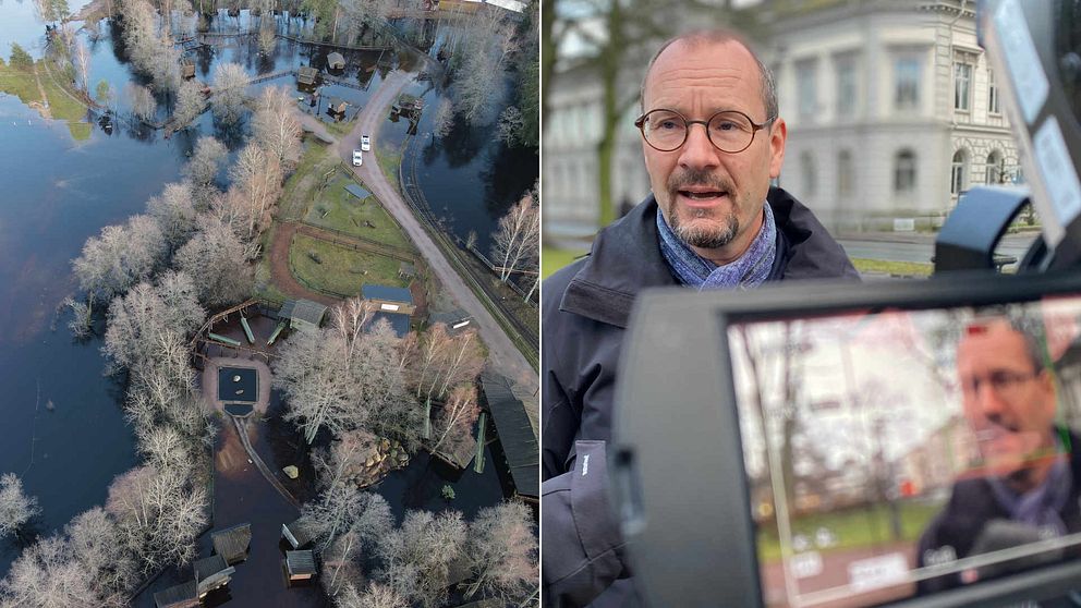 Översvämning i Gnosjö kommun. Räddningschef Samuel Nyström