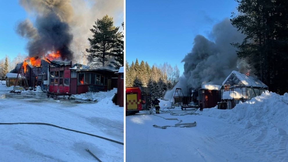 Garage i brand i Bureå.