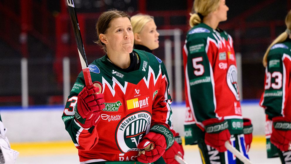 Frölundastjärnan Michelle Karvinen snittar 5,7 poäng per match. ”Det är förmodligen all-time-high”, säger hon.