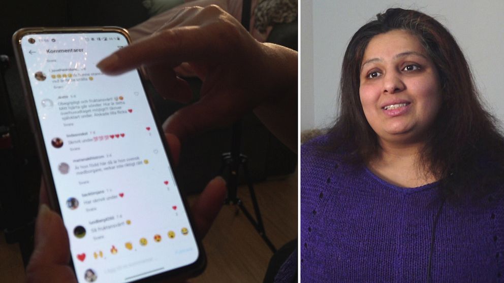 Tahira Masood i Gällivare visar upp namninsamlingen som samlat över 27 000 signaturer.