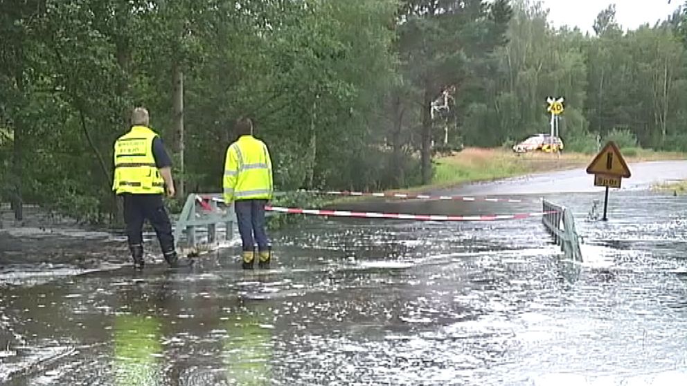 Översvämning i Pauliström i norra Småland den 10 juli.
